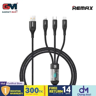 Picture of REMAX RC-C090 Suxien Series 100W All Compatible 3 In 1 Data Cable With Smart Digital Display