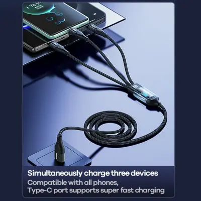 Picture of REMAX RC-C090 Suxien Series 100W All Compatible 3 In 1 Data Cable With Smart Digital Display