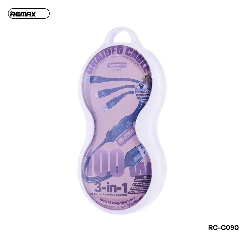 Picture of REMAX RC-C090 Suxien Series 100W All Compatible 3 In 1 Data Cable With Smart Digital Display