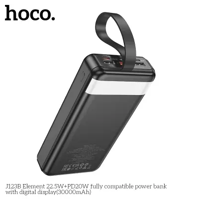 Picture of HOCO MMJ-26 Element 22.5W+PD20W Digital Display Fast Charging 30000mAh Big Capacity Power Bank - Black