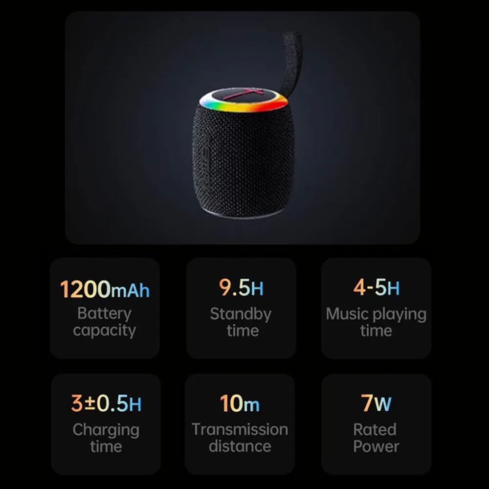 Picture of REMAX RB-M81 Party Light Portable Wireless Bluetooth Speaker (7W) - Black