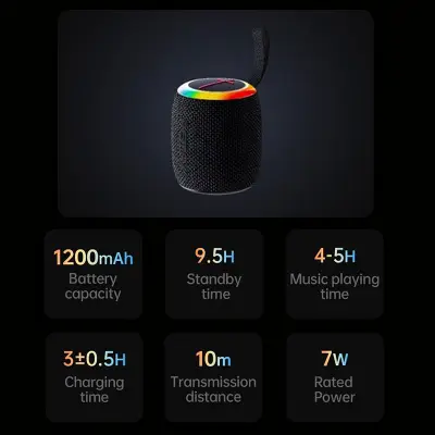 Picture of REMAX RB-M81 Party Light Portable Wireless Bluetooth Speaker (7W) - Black