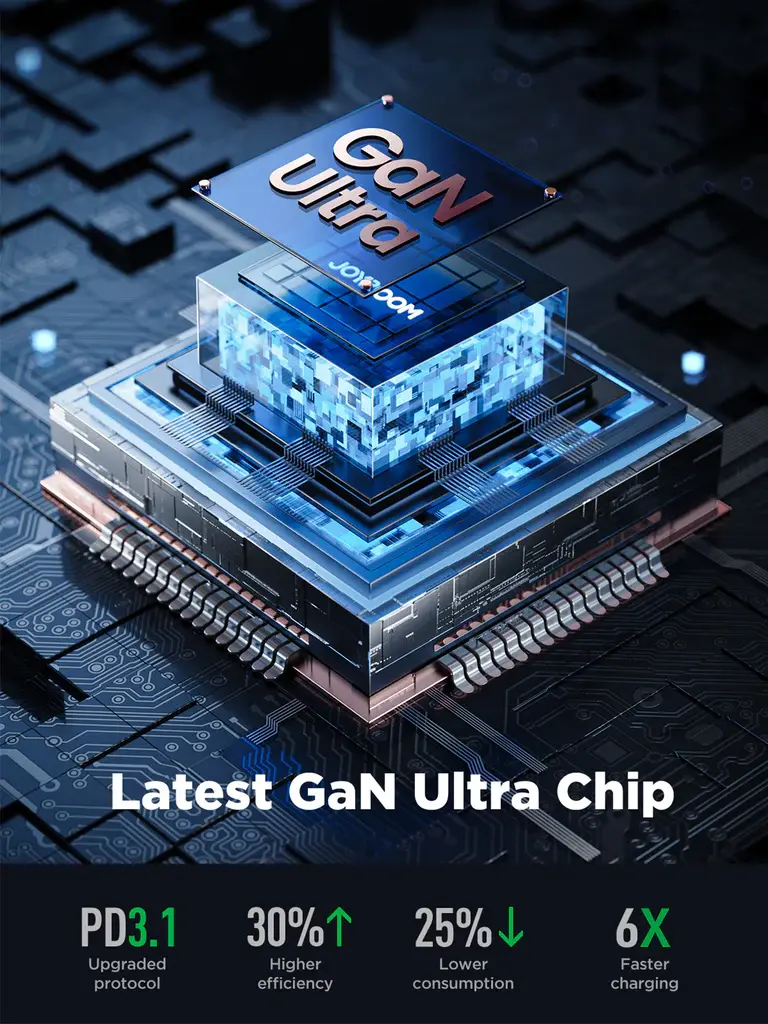 Picture of Joyroom JR-TCG05 140W GaN 3C1A Fast Charger With 240W Type-C to Type-C 1.2m Cable -Black