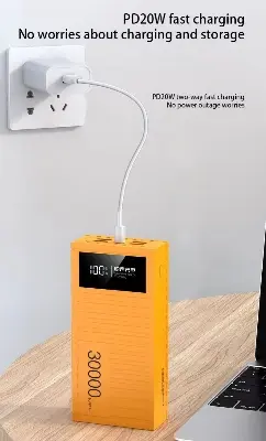 Picture of Beiys Container Series PD27W+ QC22.5W Fast Charging 30000mAh With 4 USB Outputs and LED Display Power Bank - Black