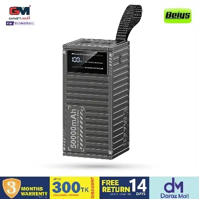 Picture of Beiys Container Series PD27W+ QC22.5W Fast Charging 50000mAh & 30000mAh With 4 USB Outputs and LED Display Power Bank - Black