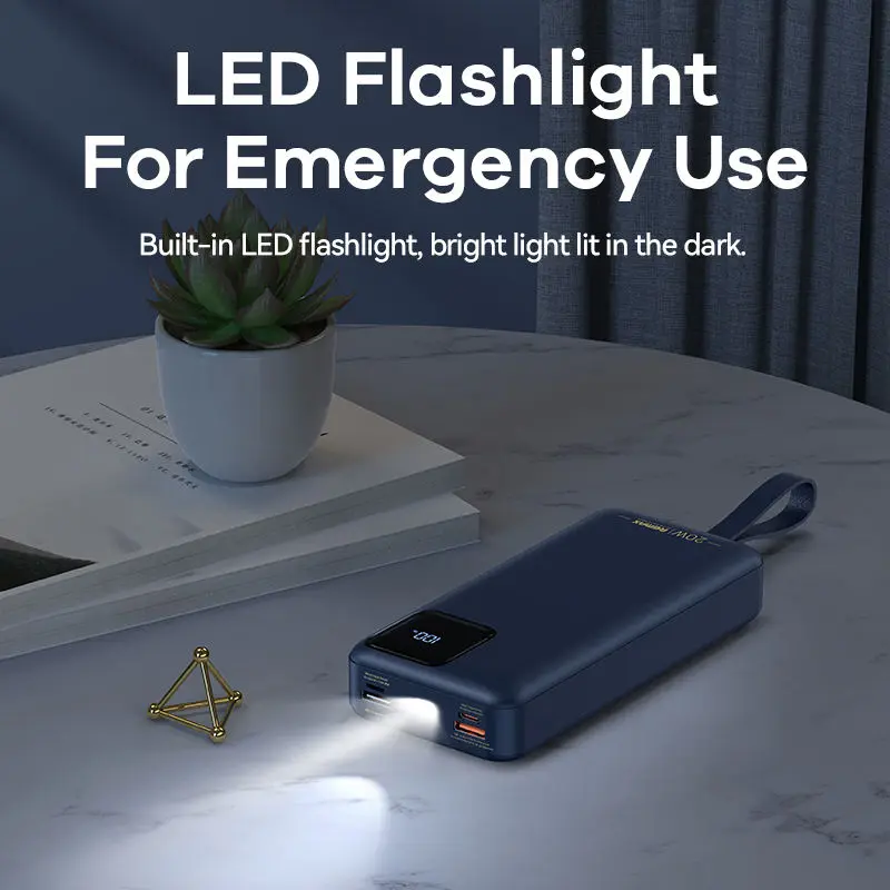 Picture of Remax RPP-550 22.5W Type-C Fast Charge 30000mAh Larger Capacity Outdoor Travel Charger Powerbank With LED Lighting