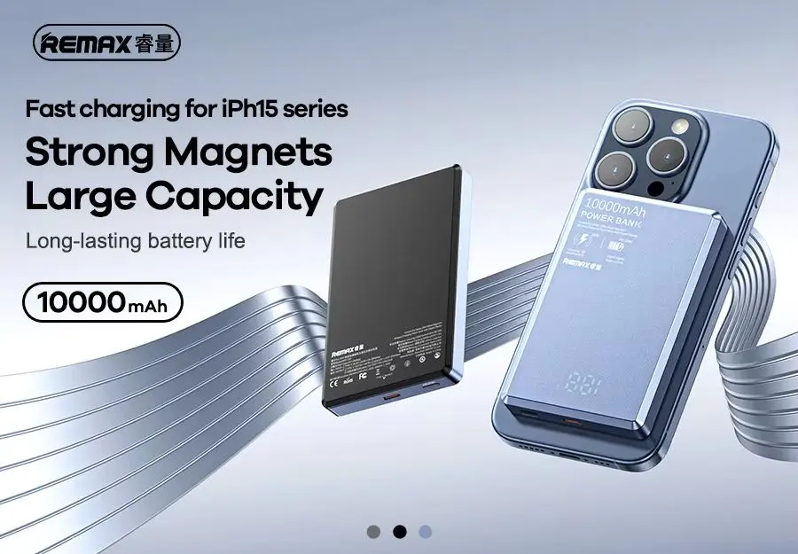 Picture of REMAX RPP-109 20W Ultra-Slim Metal Magnatic Wireless 10000mAh Power Bank