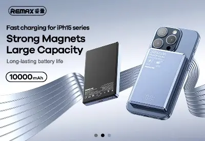 Picture of REMAX RPP-109 20W Ultra-Slim Metal Magnatic Wireless 10000mAh Power Bank