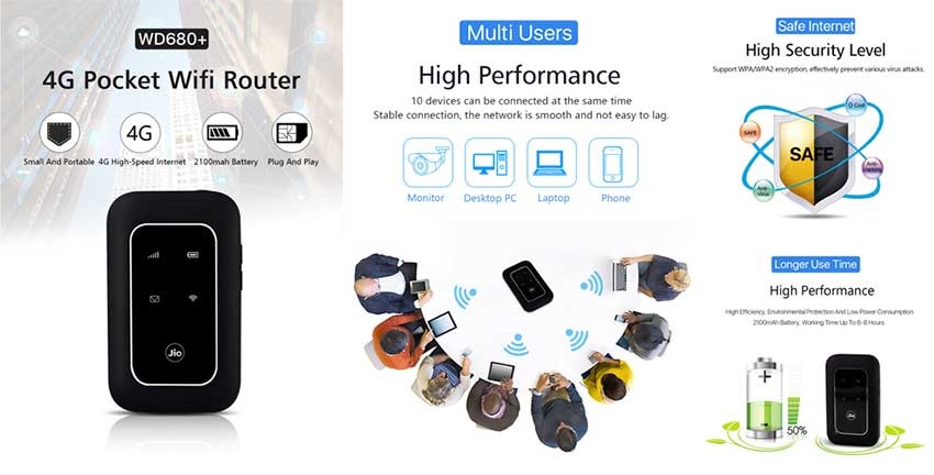 Picture of JIO LTE 4G+ ADVANCED MOBILE HOTSPOT ROUTER Black