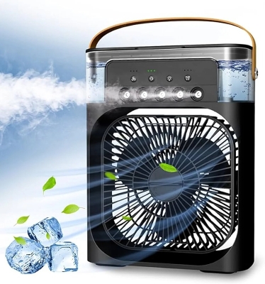 Picture of Portable Fan Air Conditioners USB Electric Fan LED Night Light Water Mist Fun 3 In 1 Air Cooler For Home Multicolor
