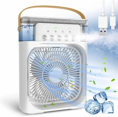 Picture of Portable Fan Air Conditioners USB Electric Fan LED Night Light Water Mist Fun 3 In 1 Air Cooler For Home Multicolor