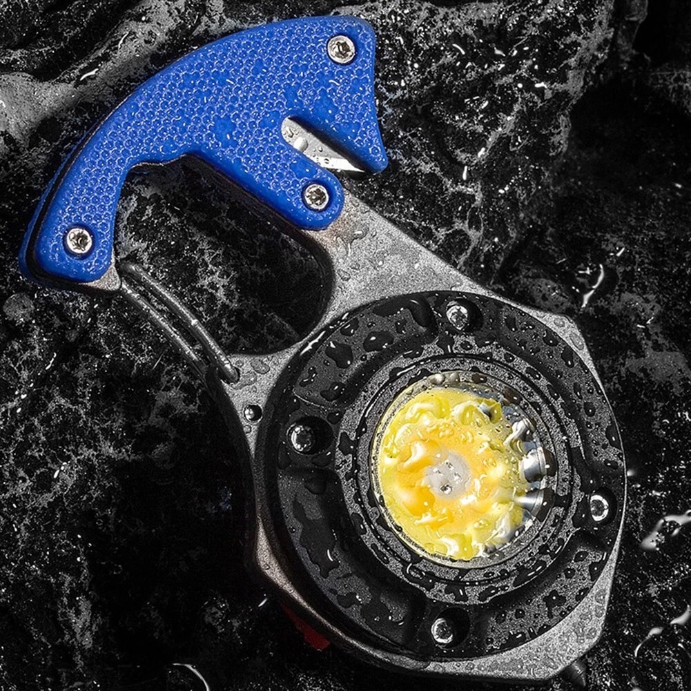 Picture of Multi-function LED Keychain Lights USB Charging Mini Screwdriver Hammer Outdoor Camping Lamp Keychain Light Blue New Black