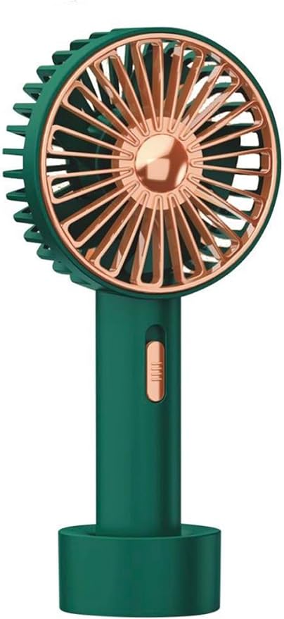 Picture of PRITECH Portable USB Fan with LED Light, Mini Handheld Fan with Mobile Power Function, Adjustable 2 Speed, Portable Electric Fan for Office, Travel, Outdoor Green