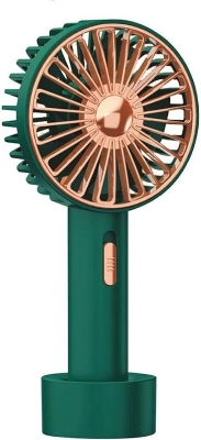 Picture of PRITECH Portable USB Fan with LED Light, Mini Handheld Fan with Mobile Power Function, Adjustable 2 Speed, Portable Electric Fan for Office, Travel, Outdoor Green