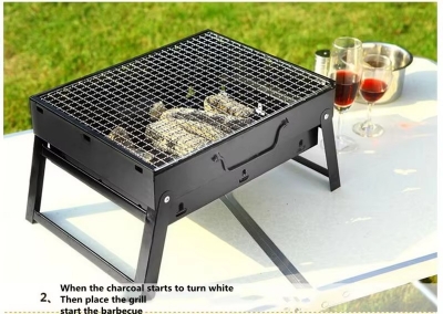 Picture of BAHELS Foldable Portable Charcole BBQ Grill, Stainless Steel Barbecue, Thickening And Stable, for Patio, Indoor, Outdoor Parties Black