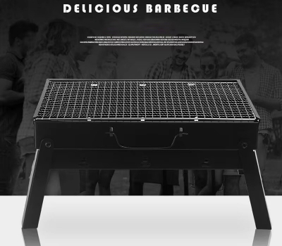 Picture of BAHELS Foldable Portable Charcole BBQ Grill, Stainless Steel Barbecue, Thickening And Stable, for Patio, Indoor, Outdoor Parties Black