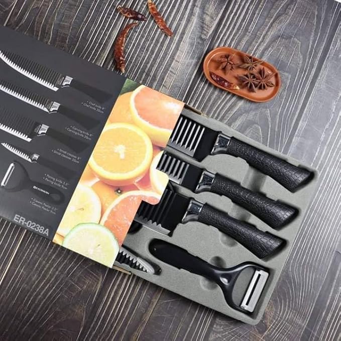 Picture of Kitchen Set 6 Pieces Professional Kitchen Stainless Steel Black