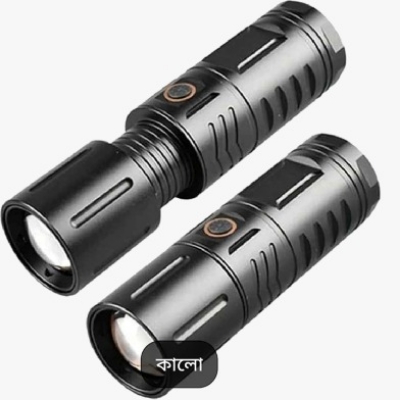 Picture of HIGH POWERED MULTI PURPOSE Zoomable Strong Light T40 LED Flashlight USB Rechargeable Ultra-Bright Torch High Power Lantern Built-in 3*18650 Lithium Batteries FLASHLIGHT Black
