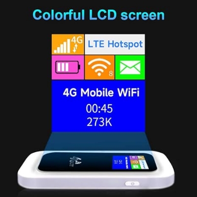 Picture of Emami ji High quality Exclusive Version Advanced Mobile Wi-Fi Hotspot Pocket Router With Digital Display White
