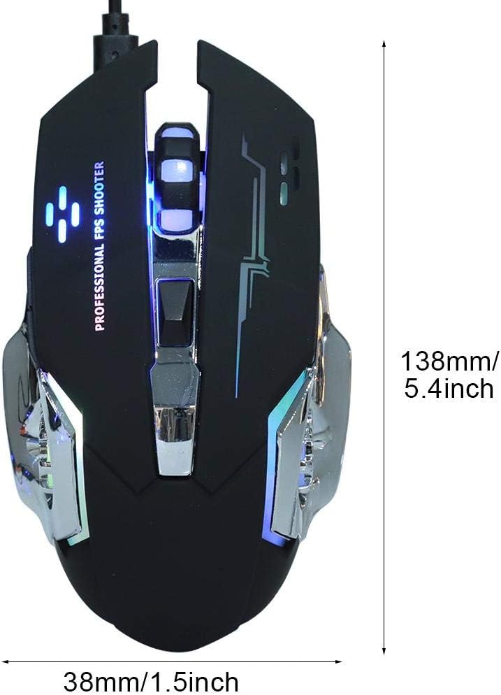 Picture of 2.4G Wireless Gaming Mouse, Rechargeable 6-keys 800/1600 / 2400 DPI Adjustable USB Mute Mice Ergonomic Design Glow Mechanical Mouse 10M for Laptop Computer Home Office(Black) Black