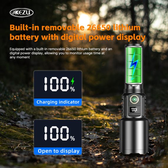 Picture of High Super Powerful Led Flashlight High Power Torch Light Rechargeable Tactical Flashlight 18650 Usb Camping Lamp Bike Accessories Black