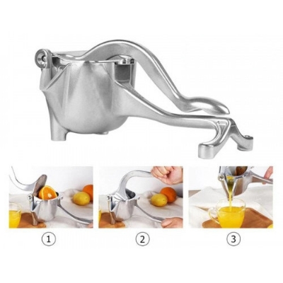 Picture of Aluminium Metal Fruit Press Manual Hand Press Juicer Manual Juicer Hand Juice Press Squeezer Machine Fruit Juicer Extractor Kitchen Fruit Press Tool Silver