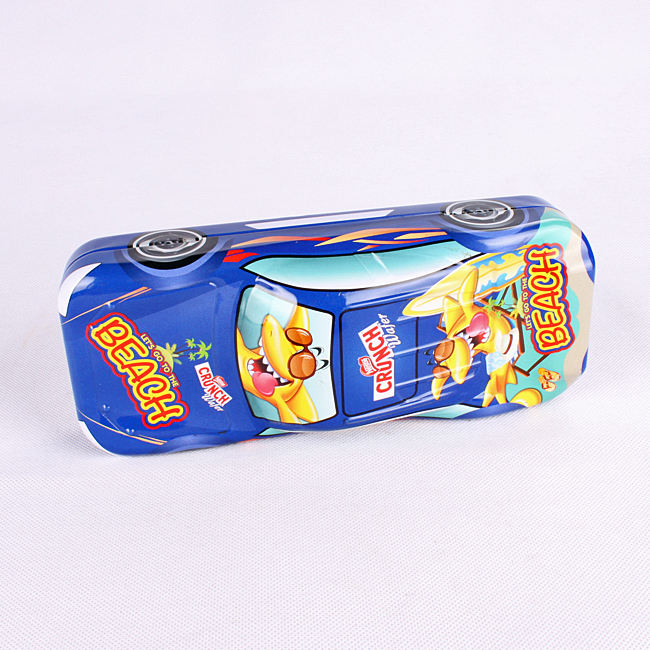Picture of Car Shape Pencil Box with Book Reading Stand and Three Level of Storage Inside| Pencil Box| Metal Pencil Box Art Metal Pencil Box (Set of 1, Dark Blue) 