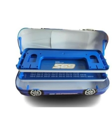 Picture of Createamity Car Shape Pencil Box with Book Reading Stand and Three Level of Storage Inside| Pencil Box| Metal Pencil Box Art Metal Pencil Box Multicolor