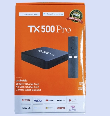 Picture of Android Tv box TX500 Pro 14k ULTRA HD 16GB ram 256 GB Storage Android 16 Available with wifi or bluetooth without display Android TV 24 Black