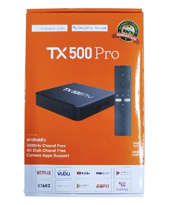 Picture of Android Tv box TX500 Pro 14k ULTRA HD 16GB ram 256 GB Storage Android 16 Available with wifi or bluetooth without display Android TV 24 Black