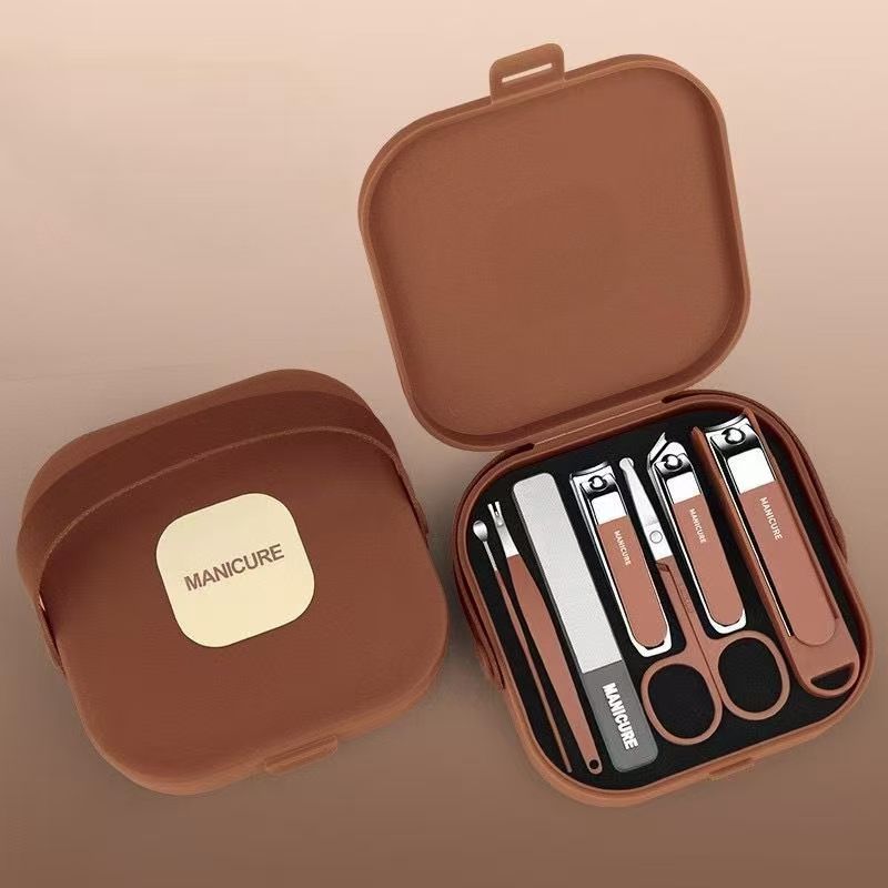 Picture of Glitzcharm Nail Clippers 8 pcs Manicure Set Nail Scissors Cuticle Remover for Men Women Stainless Steel Nail Care Grooming Kit for Travel & Home 