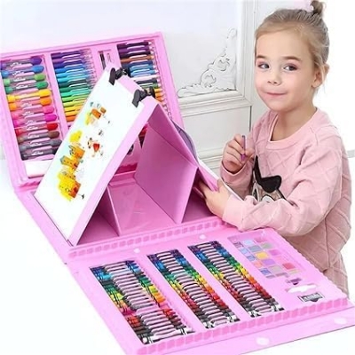 Picture of TOMMYHOME Drawing Kit 208PCS Deluxe Colouring Art Set for Kids 6-12 Drawing & Painting Set with Watercolour Drawing Colouring Pencils for Children Kid Girls Boys Multicolor