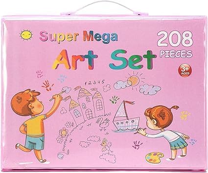 Picture of TOMMYHOME Drawing Kit 208PCS Deluxe Colouring Art Set for Kids 6-12 Drawing & Painting Set with Watercolour Drawing Colouring Pencils for Children Kid Girls Boys Multicolor