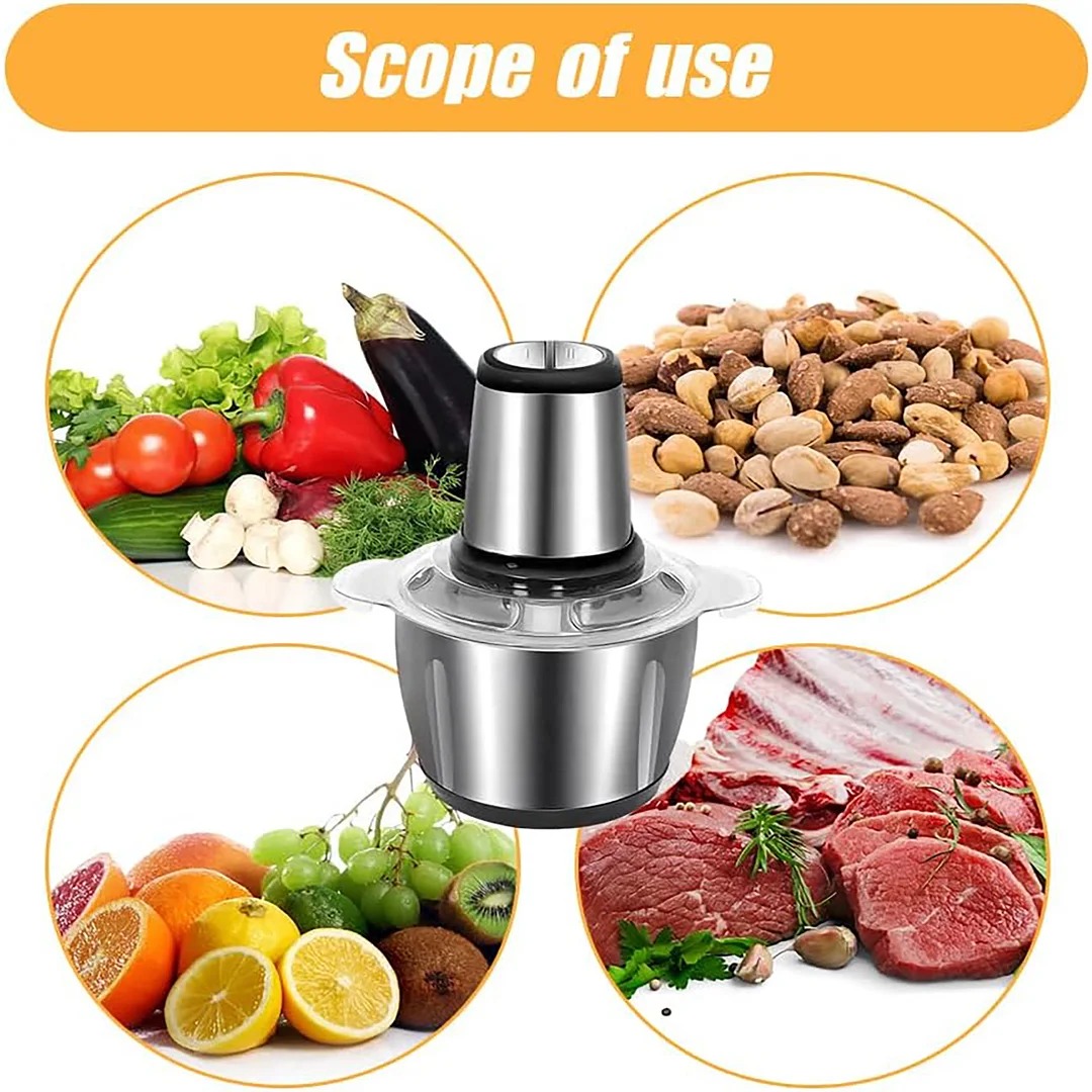 Picture of Sokany 800w 2 Speed 3L Multifunction Electric Meat Grinder Food 304 Stainless Steel Mincer, Electric Meat Grinder, Food Chopper, Meat Chopper, Food Processor, Stainless Steel Kitchen Food Processor for Meat (5L 500W), with Stainless Steel Bowl 