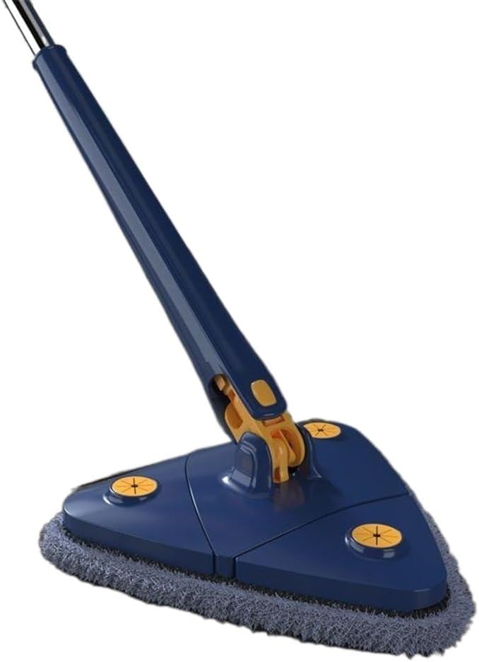Picture of 360° Rotatable Adjustable Cleaning Mop Extendable Triangle Mop with Long Handle Hand Twist Quick Dry Mop Blue