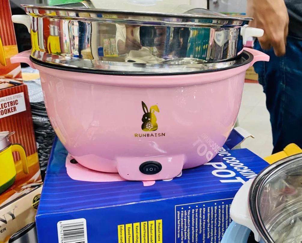 Picture of Big Multi Cooker Runbaisen 5.2 L Electric Pot 1200 Watt marbel Cooting 1-5 People Cooking Easily Smart Pen Multicolor
