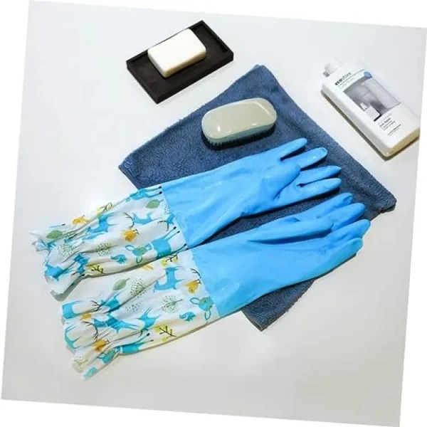 Picture of High Quality Multicolored Silicone Kitchen Dishwashing, Cleaning, Gardening, Laundry, Lab Gloves Multicolor