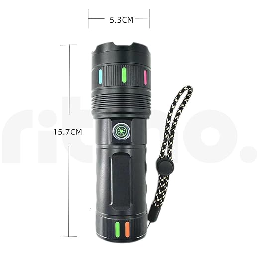 Picture of Sanford Super Bright Flashlight – White Laser LED Made in Japan 18650mAh Light Black