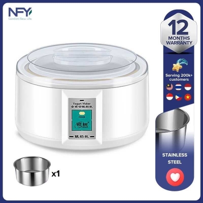 Picture of 1.5L Electric Yogurt Maker (Doi Maker)，Automatic Multifunction Yogurt Machin and Stainless Steel Liner,，Constant Temperature Heating, for Making Fresh, Healthy Homemade Desserts White