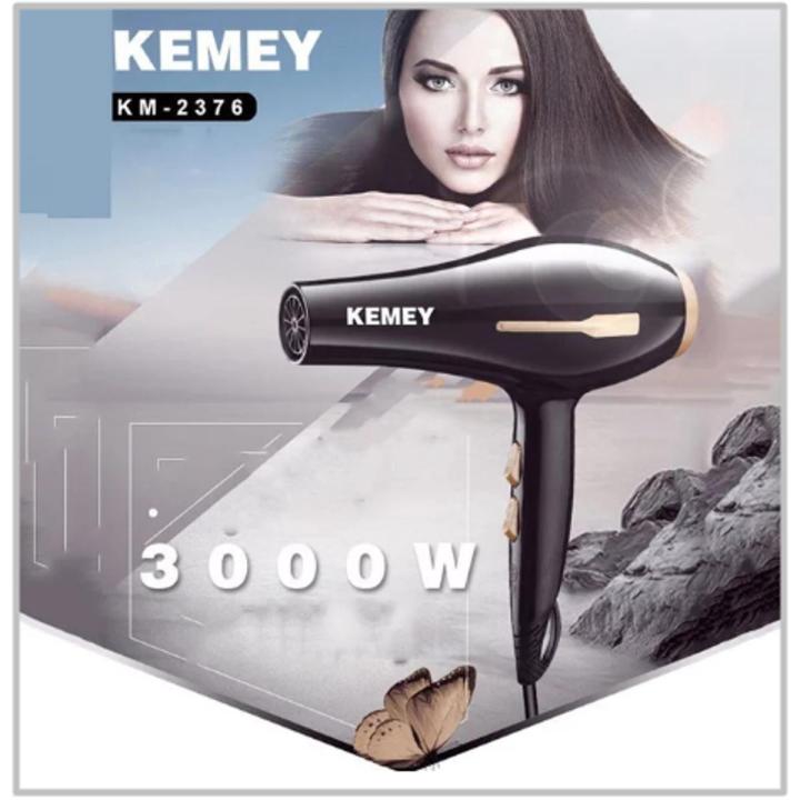 Picture of Kemei Km-2376 /2378 professional hair dryer 1000w- Black - Hair Dryer - Hair Dryer Black