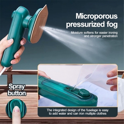 Picture of Portable Mini Steam Iron Machine – Professional Handheld Iron for Home & Business Green