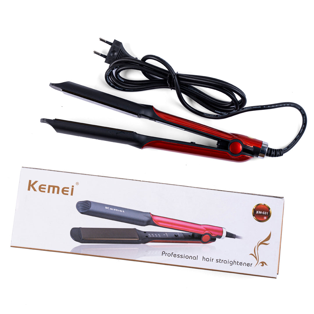 Picture of Kemei KM-531 Professional Hair Straightener - Black and Red Black and Red