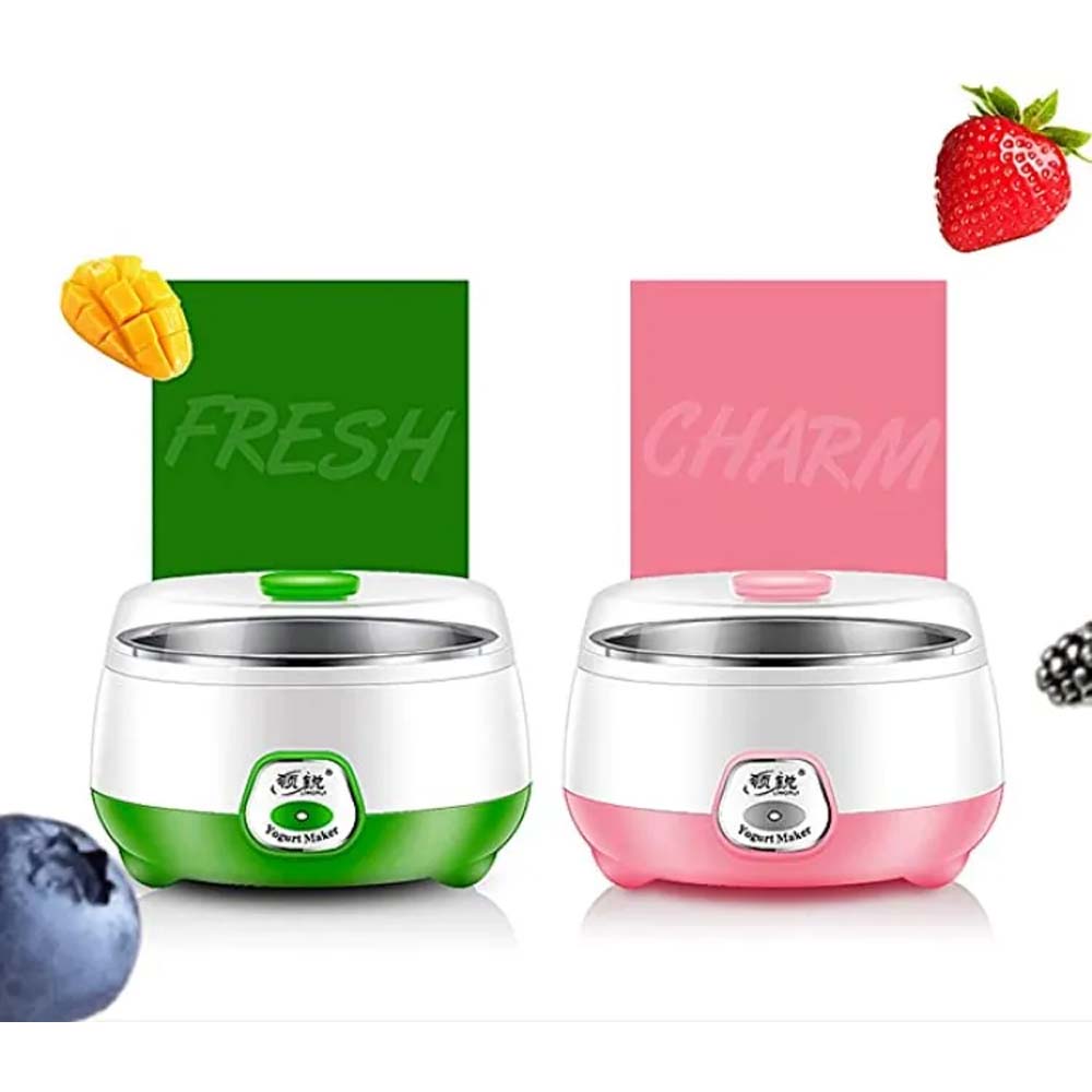 Picture of Automatic Yogurt Maker-1L Dahi Maker With Stainless Steel Bowl Pink