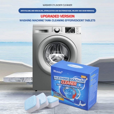Picture of 12 Pcs Washing Machine Cleaner Descaler Deep Cleaning Tablets For Front Loader Top Load Washer Laundry Tub Safe Deodorizer 
