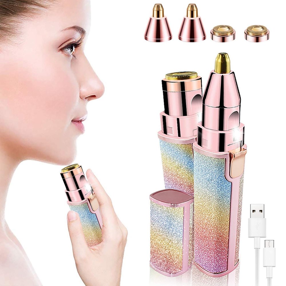 Picture of Eyebrow Trimmer For Women, 2 In 1 Rechargeable Facial Hair Remover Multicolor