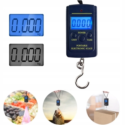 Picture of Digital Hanging Weight Scale, Portable Hanging Electronic Hook Scale-Black - Weight Machine Digital Black