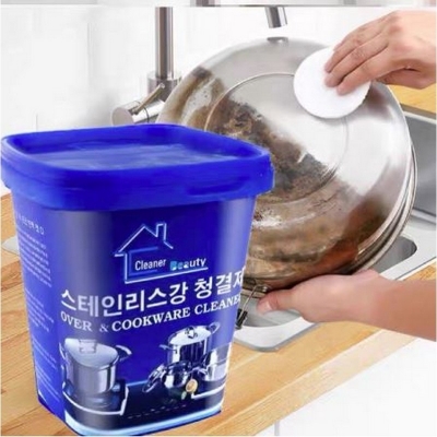 Picture of VINSH ENTERPRISE Quickly Cleans Cookware Surfaces Oven & Cookware Cleaner Stainless Steel Cleaning Paste Remove Stains from Pots Pans Multi-Purpose Cleaner Blue
