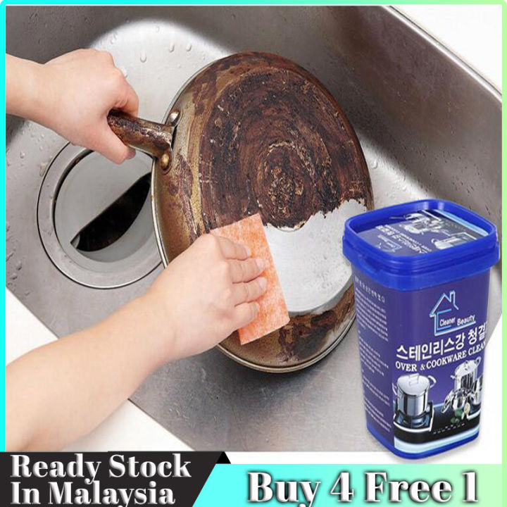 Picture of VINSH ENTERPRISE Quickly Cleans Cookware Surfaces Oven & Cookware Cleaner Stainless Steel Cleaning Paste Remove Stains from Pots Pans Multi-Purpose Cleaner Blue