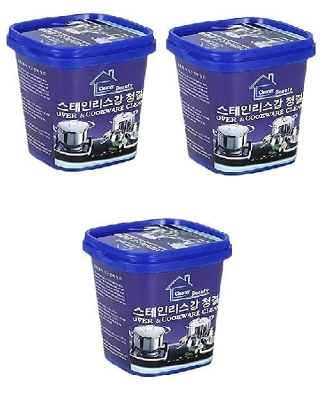 Picture of VINSH ENTERPRISE Quickly Cleans Cookware Surfaces Oven & Cookware Cleaner Stainless Steel Cleaning Paste Remove Stains from Pots Pans Multi-Purpose Cleaner Blue