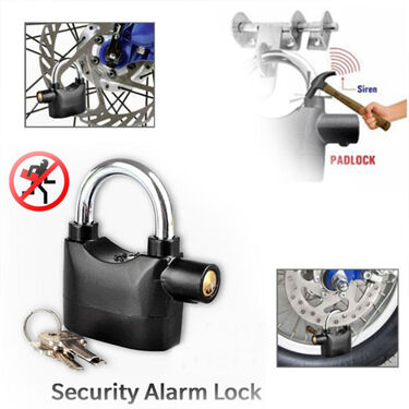 Picture of Anti-Thief Security Alarm Lock For Bike & Door-Black security lock lock bike lock cycle lock-Alarms & Anti-Theft-new canvas Ratings 16 Black
